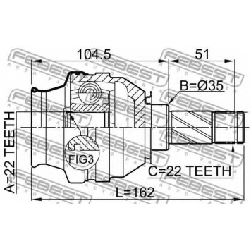Шарнир приводного вала FEBEST 1811-ZAF-1