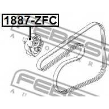 Натяжной ролик поликлинового ременя FEBEST 1887-ZFC-1
