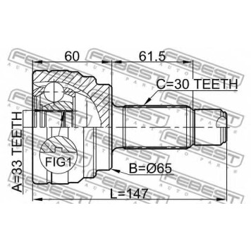 Шарнир приводного вала FEBEST 1910-E70-1