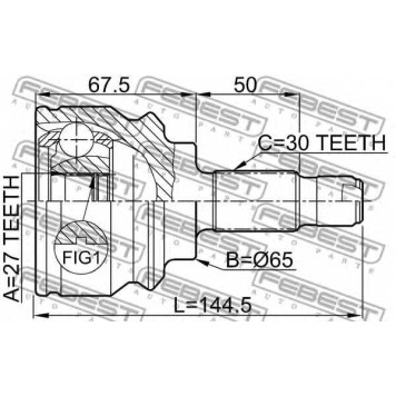 Шарнир приводного вала FEBEST 1910-X5-1