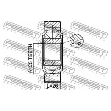 Шарнир приводного вала FEBEST 1911-X5RR-1