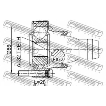 Шарнир продольного вала FEBEST 1911-X5SHA-1