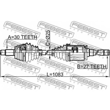 Приводной вал FEBEST 1914-E70RH-1
