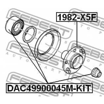 Ступица колеса FEBEST 1982-X5F-1