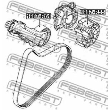 Натяжной ролик поликлинового ременя FEBEST 1987-R55-1