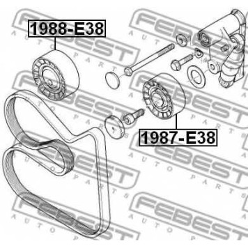 Паразитный / ведущий ролик поликлинового ременя FEBEST 1988-E38-1