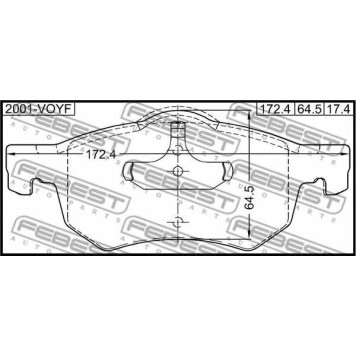 Колодки тормозные дисковые передний для CHRYSLER VOYAGER(RG,RS) <b>FEBEST 2001-VOYF</b>-1