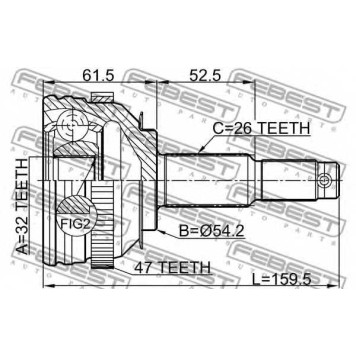 Шарнир приводного вала FEBEST 2010-CARA47-1