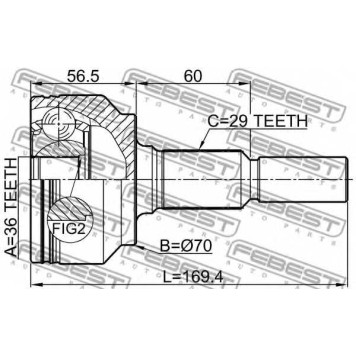 Шарнир приводного вала FEBEST 2010-GRCH-1