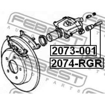 Направляющий болт корпуса скобы тормоза FEBEST 2074-RGR-1