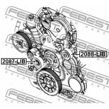 Натяжной ролик поликлинового ременя FEBEST 2087-LIB-1
