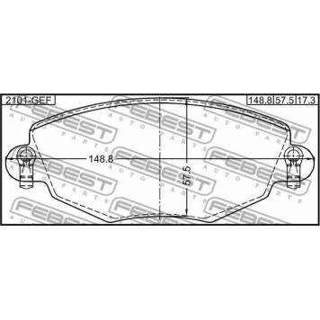 Колодки тормозные дисковые передний <b>FEBEST 2101-GEF</b>-1