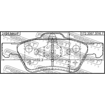 Колодки тормозные дисковые передний <b>FEBEST 2101-MAVF</b>-1