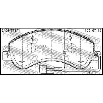 Колодки тормозные дисковые передний <b>FEBEST 2101-TT9F</b>-1