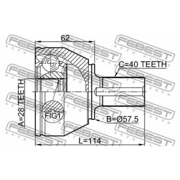 Шарнир приводного вала FEBEST 2110-CA220-1