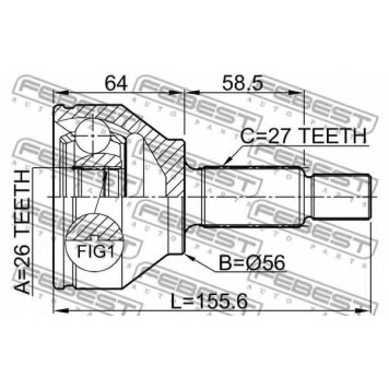 Шарнир приводного вала FEBEST 2110-CAK-1