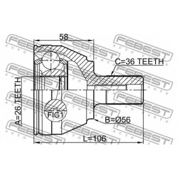 Шарнир приводного вала FEBEST 2110-CB4TD-1