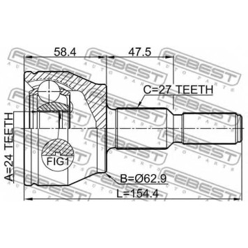 Шарнир приводного вала FEBEST 2110-CB7-1