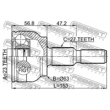 Шарнир приводного вала FEBEST 2110-CDH-1