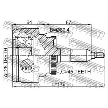 Шарнир приводного вала FEBEST 2110-EXP-1