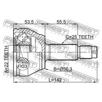 Шарнир приводного вала FEBEST 2110-FA-1