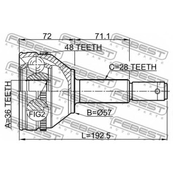 Шарнир приводного вала FEBEST 2110-FMA48-1