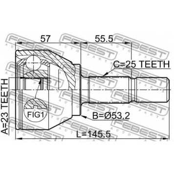 Шарнир приводного вала FEBEST 2110-FOC-1