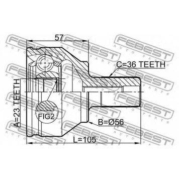 Шарнир приводного вала FEBEST 2110-FOCII-1