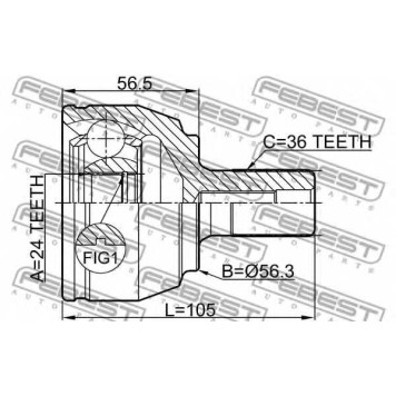 Шарнир приводного вала FEBEST 2110-FOCII20-1