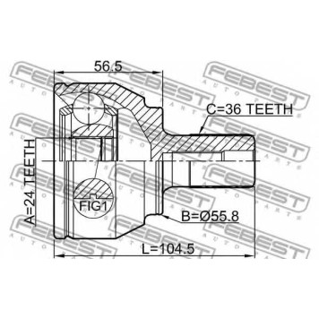 Шарнир приводного вала FEBEST 2110-FOCIIMT-1