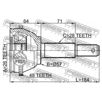 Шарнир приводного вала FEBEST 2110-FYA48-1