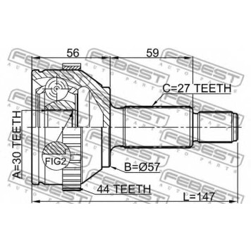 Шарнир приводного вала FEBEST 2110-MONA44-1