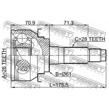 Шарнир приводного вала FEBEST 2110-TKE-1