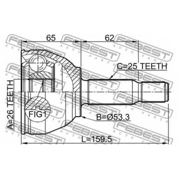 Шарнир приводного вала FEBEST 2110-TRCD-1