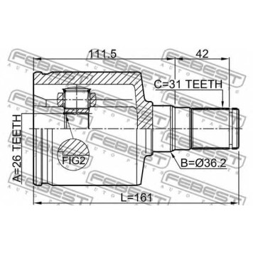 Шарнир приводного вала FEBEST 2111-CA223LH-1