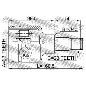 Шарнир приводного вала FEBEST 2111-CB316LH-1