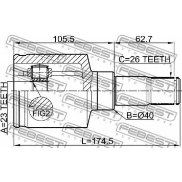 Шарнир приводного вала FEBEST 2111-CB320ATLH-1