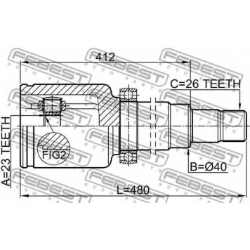 Шарнир приводного вала FEBEST 2111-CB320ATRH-1