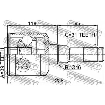 Шарнир приводного вала FEBEST 2111-F150LH-1