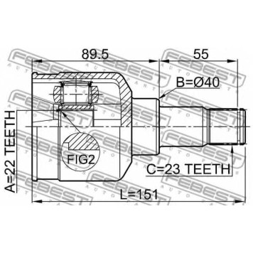 Шарнир приводного вала FEBEST 2111-FUS-1