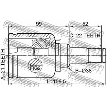Шарнир приводного вала FEBEST 2111-FUSATLH-1