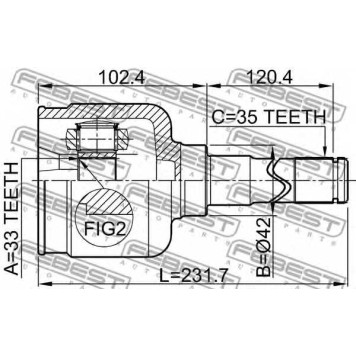 Шарнир приводного вала FEBEST 2111-GELH-1