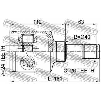 Шарнир приводного вала FEBEST 2111-TC7LH-1