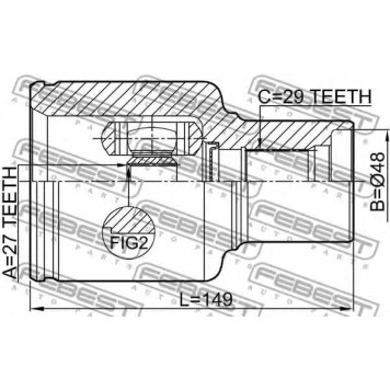 Шарнир приводного вала FEBEST 2111-TKE4WDRH-1