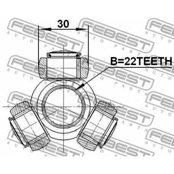 Муфта с шипами приводного вала FEBEST 2116-CAK-1