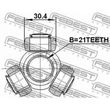 Муфта с шипами приводного вала FEBEST 2116-FOC16-1
