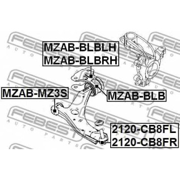Несущий / направляющий шарнир FEBEST 2120-CB8FL-1