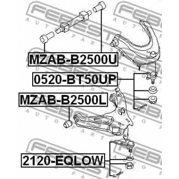 Несущий / направляющий шарнир FEBEST 2120-EQLOW-1