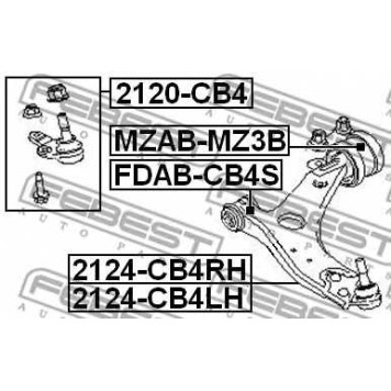 Рычаг независимой подвески колеса FEBEST 2124-CB4RH-1