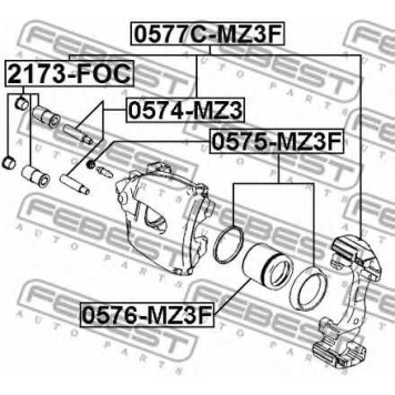 Пыльник, управление корпуса скобы тормоза FEBEST 2173-FOC-1